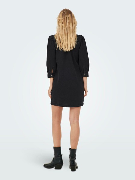 ONLY Schwarzes Hemdblusenkleid aus Denim ONLY Felica