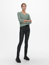 ONLY Grüner gerippter Basic-Pullover ONLY Latia