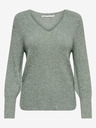 ONLY Grüner gerippter Basic-Pullover ONLY Latia
