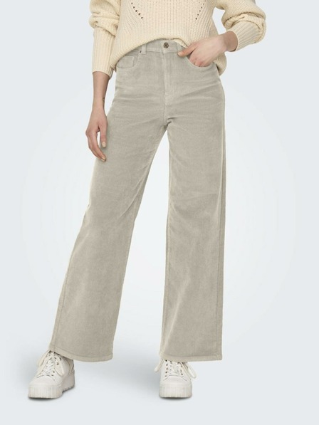 ONLY Beigefarbene Damen-Cordhose mit weitem Bein ONLY Hope