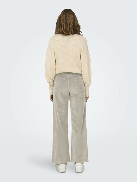 ONLY Beigefarbene Damen-Cordhose mit weitem Bein ONLY Hope