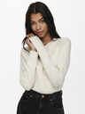 ONLY Cremefarbener Basic-Pullover ONLY Rica
