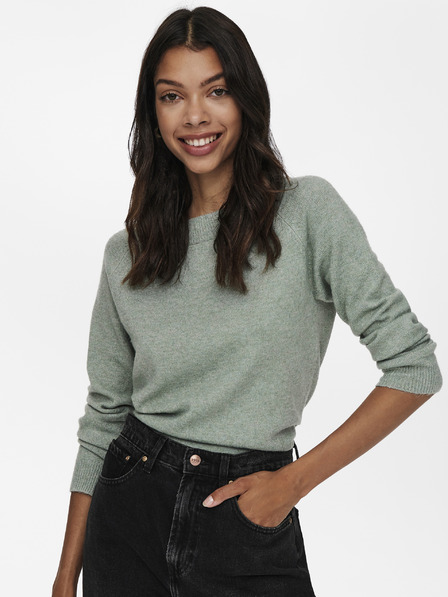 ONLY Hellgrüner Basic-Pullover ONLY Rica
