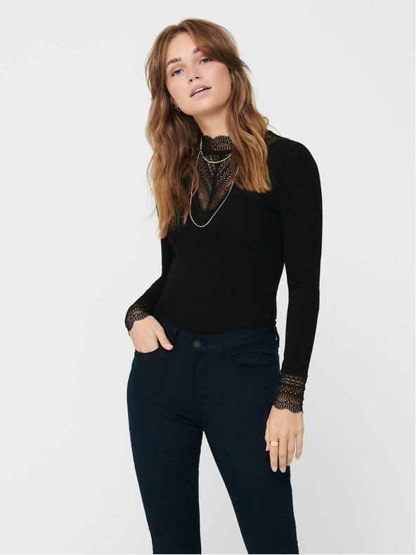 ONLY Schwarzes Top mit Spitze ONLY Tilde