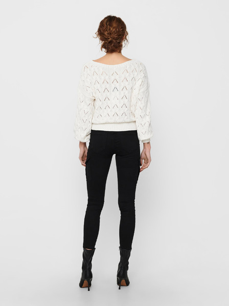 ONLY Weißer gemusterter Pullover für Frauen ONLY Brynn