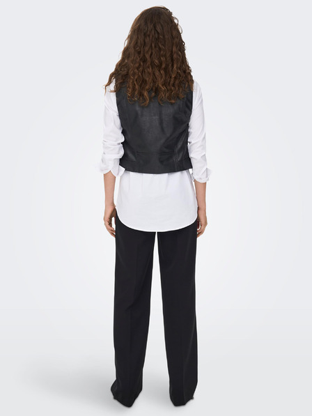 ONLY Schwarze Damen Lederweste ONLY Vera