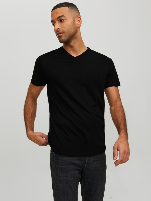 Jack & Jones Schwarzes Herren-Basic-T-Shirt Jack & Jones