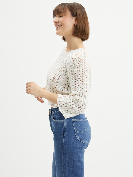 ONLY Cremefarbener Damen-Cropped-Pullover ONLY Nola