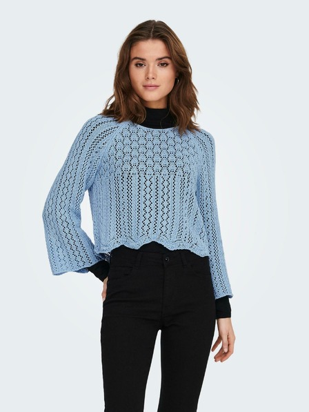 ONLY Blauer Damen-Cropped-Pullover ONLY Nola