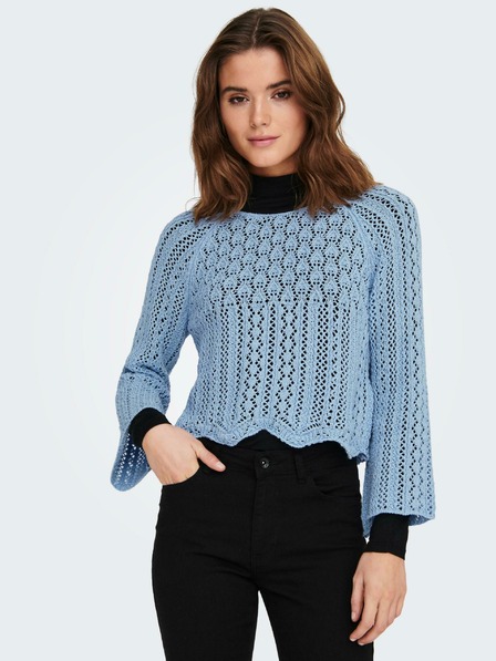 ONLY Blauer Damen-Cropped-Pullover ONLY Nola