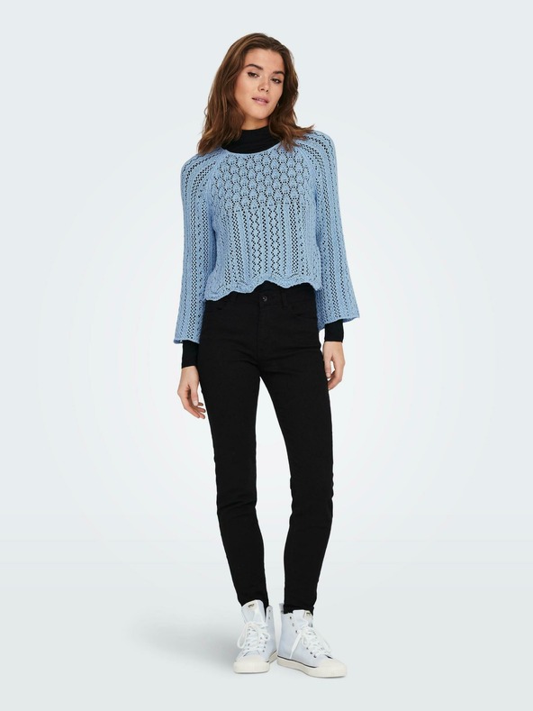 ONLY Blauer Damen-Cropped-Pullover ONLY Nola