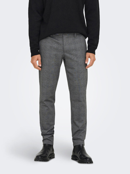 ONLY & SONS Grau karierte Herren-Hose ONLY & SONS Mark