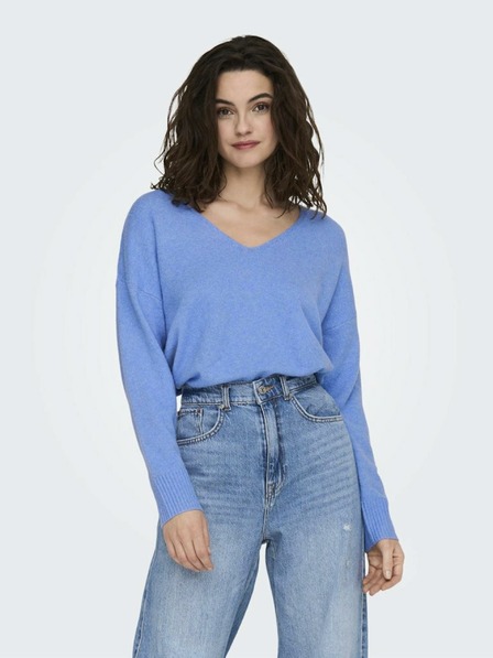 ONLY Blauer, leichter, lockerer Damen-Pullover ONLY Rica