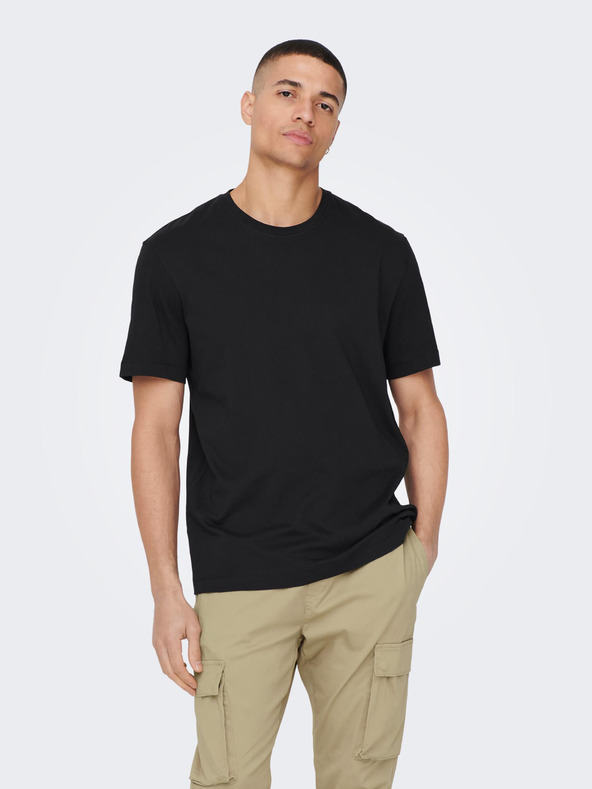 ONLY & SONS Schwarzes Basic-T-Shirt für Herren ONLY & SONS Max Life