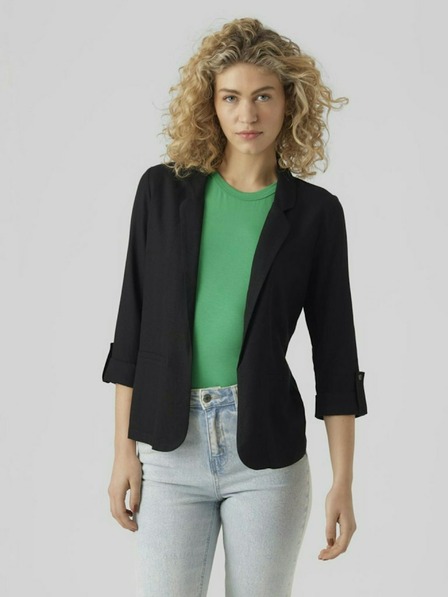 Vero Moda Schwarze Damenjacke mit Leinen VERO MODA Jesmilo