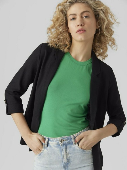 Vero Moda Schwarze Damenjacke mit Leinen VERO MODA Jesmilo