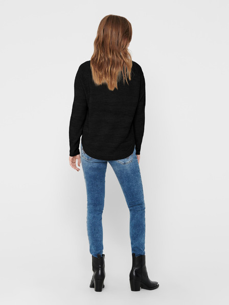 ONLY Schwarzer gerippter leichter Pullover ONLY Caviar