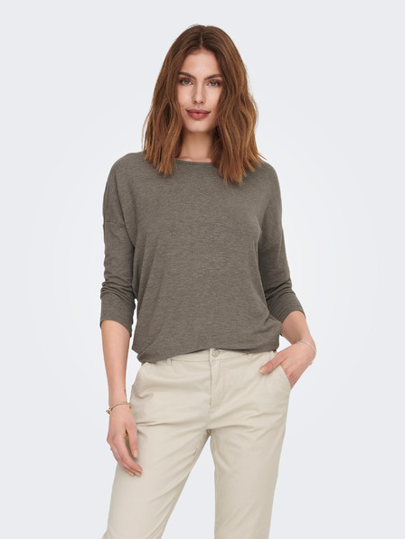 ONLY Braunes gestreiftes Damen-T-Shirt ONLY Glamour