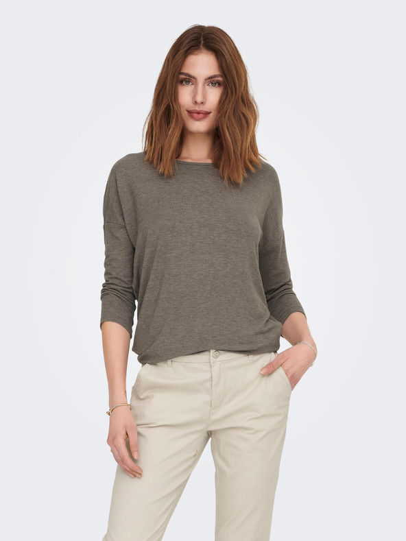 ONLY Braunes gestreiftes Damen-T-Shirt ONLY Glamour
