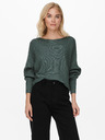 ONLY Dunkelgrüne gerippte Damenstrickjacke ONLY Adaline
