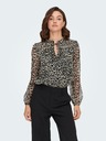 ONLY Beige und schwarz gemusterte Damenbluse ONLY Ditsy