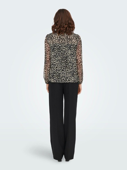 ONLY Beige und schwarz gemusterte Damenbluse ONLY Ditsy