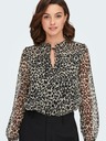ONLY Beige und schwarz gemusterte Damenbluse ONLY Ditsy