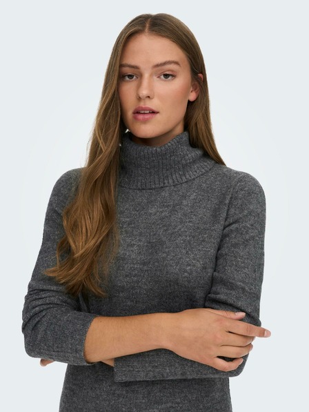 Jacqueline de Yong Graues gestreiftes Damen Pullover Kleid JDY Elanor