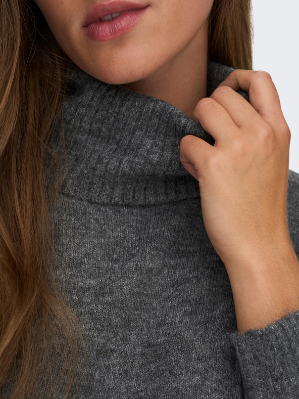 Jacqueline de Yong Graues gestreiftes Damen Pullover Kleid JDY Elanor