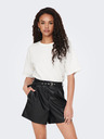 ONLY Schwarze Damen-Kunstledershorts ONLY Heidi