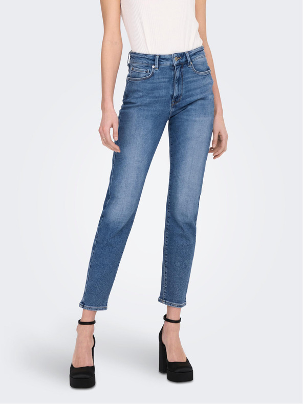 ONLY Blaue Straight Fit Jeans für Damen ONLY Emily