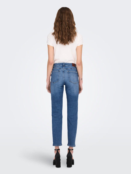 ONLY Blaue Straight Fit Jeans für Damen ONLY Emily