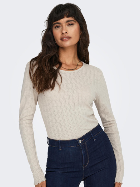 ONLY Beige Damen Langarm T-Shirt ONLY Carlotta
