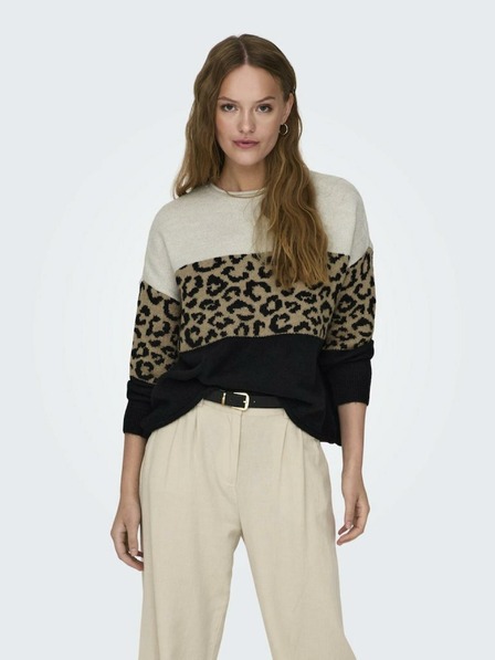 ONLY Brauner Damenpullover gemustert ONLY Jade