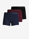 Jack & Jones Dreier-Set Herren-Boxershorts in Dunkelblau, Burgunderrot und Schwarz Jack & Jones Basic