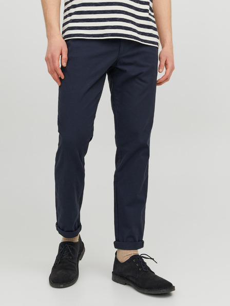 Jack & Jones Dunkelblaue Jack & Jones Marco Herren-Cropped-Chinohose