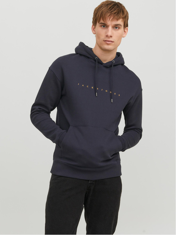 Jack & Jones Dunkelblauer Jack & Jones Star-Kapuzenpullover für Herren