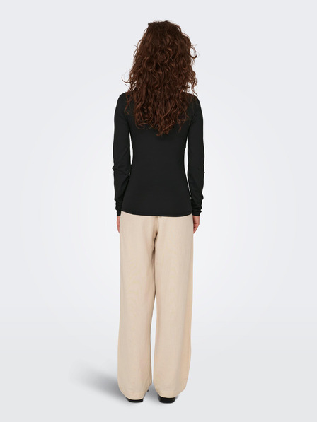 ONLY Schwarzes Basic-Langarm-T-Shirt für Damen ONLY Lea