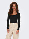 ONLY Schwarzes Basic-Langarm-T-Shirt für Damen ONLY Lea