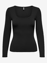 ONLY Schwarzes Basic-Langarm-T-Shirt für Damen ONLY Lea