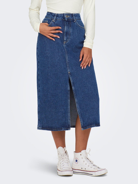 ONLY Blauer Damen Denim Midi-Rock ONLY Bianca