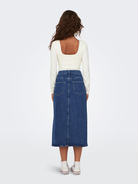 ONLY Blauer Damen Denim Midi-Rock ONLY Bianca