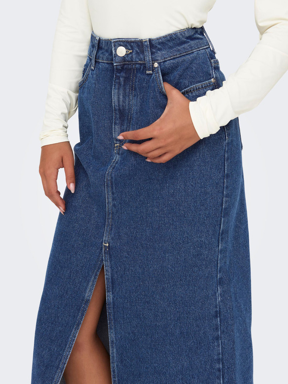 ONLY Blauer Damen Denim Midi-Rock ONLY Bianca