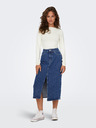 ONLY Blauer Damen Denim Midi-Rock ONLY Bianca