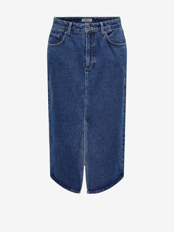 ONLY Blauer Damen Denim Midi-Rock ONLY Bianca