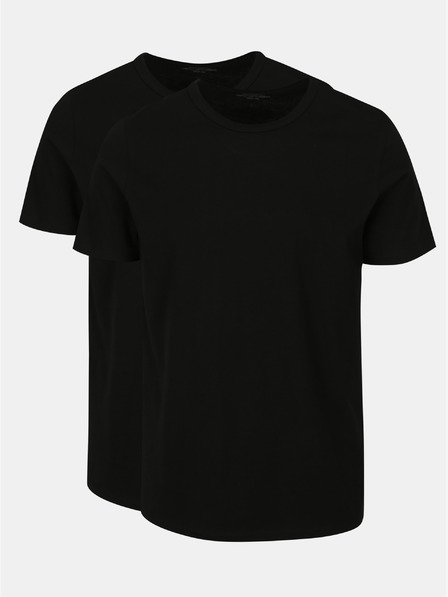 Jack & Jones Zwei schwarze Jack & Jones Basic Kurzarm-T-Shirts für Herren