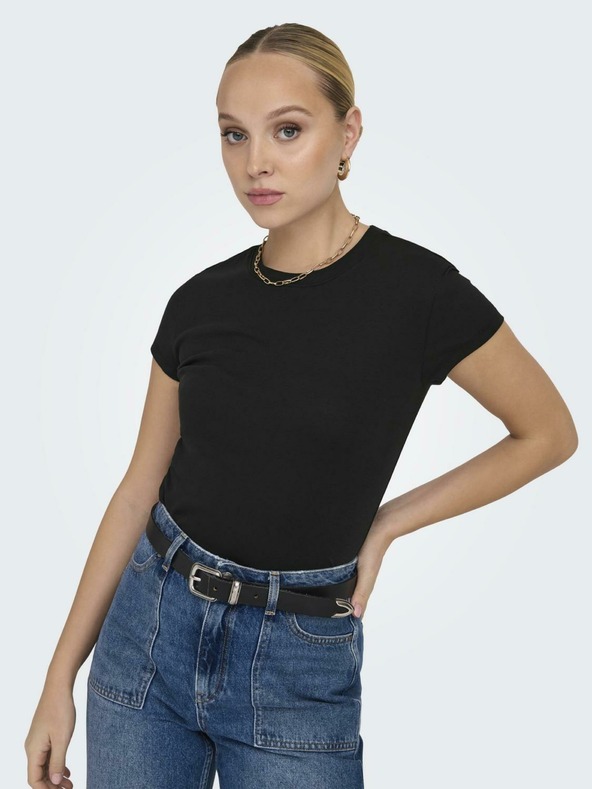 ONLY Schwarzes Damen-Basic-Shirt ONLY Elina