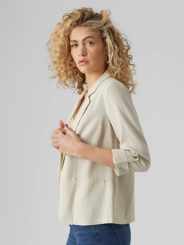 Vero Moda Beige Damenjacke mit Leinen Vero Moda Jesmilo