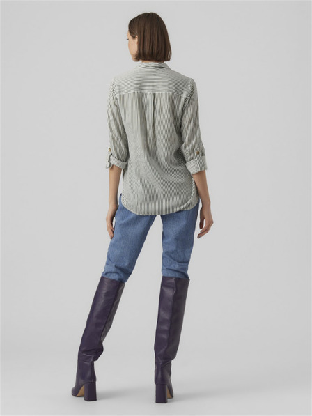 Vero Moda Weiß und grün gestreifte Damenbluse Vero Moda BUMPY
