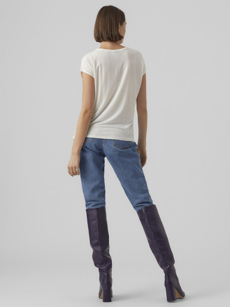 Vero Moda Vero Moda Ava Cremefarbenes Damen T-Shirt